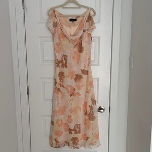 Vintage Fairy Peach/Tan Midi Dress